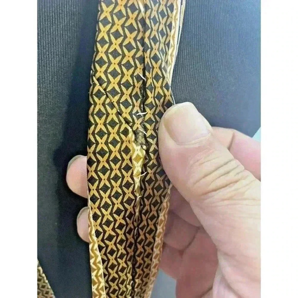 MARTIN WONG MENS TIE COPPER GOLD BROWN IVORY BLACK - 4x67 - Picture 8 of 8